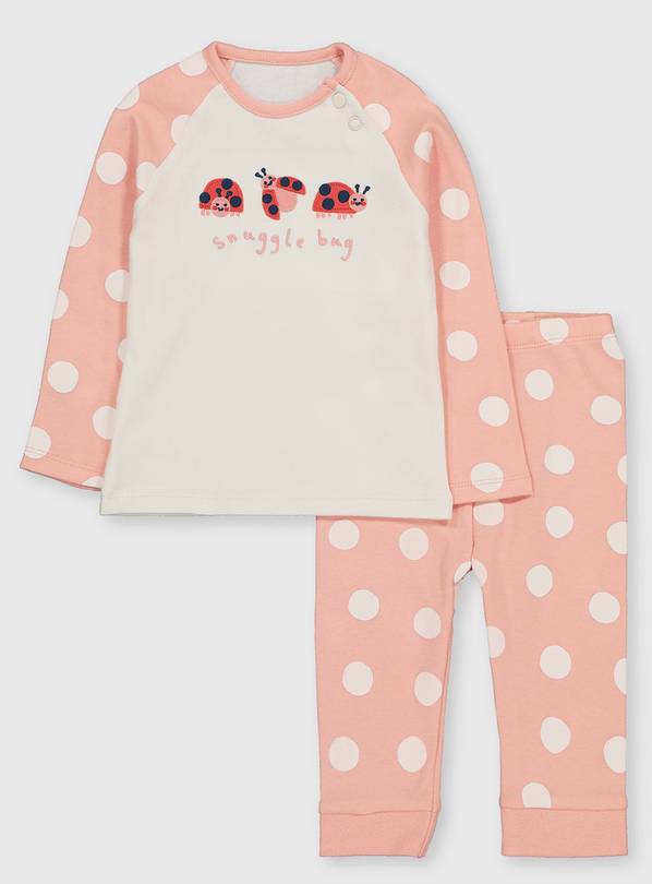 Buy White & Pink Ladybird Pyjamas 912 months Sleepsuits and pyjamas Argos